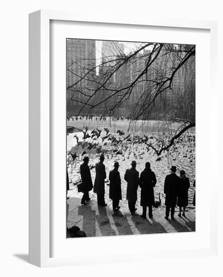 Feeding the Ducks and Swans in Central Park on a Sunday Afternoon-Andreas Feininger-Framed Photographic Print