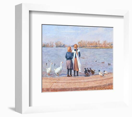 Feeding the Ducks-Paula Nightingale-Framed Art Print