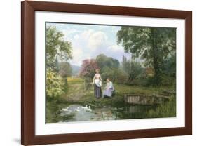 Feeding the Ducks-Henry John King-Framed Premium Giclee Print