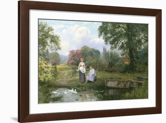 Feeding the Ducks-Henry John King-Framed Premium Giclee Print