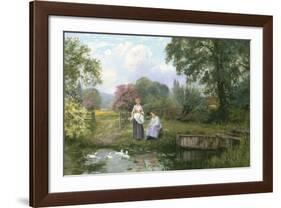 Feeding the Ducks-Henry John King-Framed Premium Giclee Print