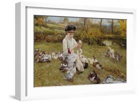 Feeding the Ducks-Edward Killingworth Johnson-Framed Giclee Print