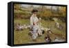 Feeding the Ducks-Edward Killingworth Johnson-Framed Stretched Canvas