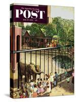 "Feeding the Elephants" Saturday Evening Post Cover, July 25, 1953-John Clymer-Stretched Canvas