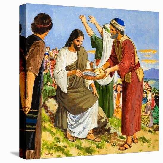 Feeding the Five Thousand-Clive Uptton-Stretched Canvas