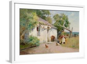 Feeding the Hens, 1894-Arthur Claude Strachan-Framed Giclee Print