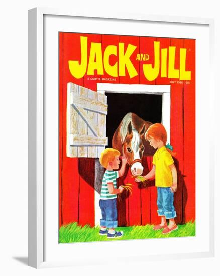 Feeding the Horse - Jack and Jill, July 1966-Beth Krush-Framed Giclee Print