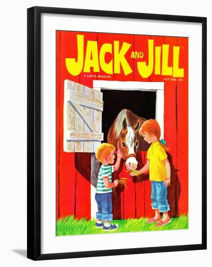 Feeding the Horse - Jack and Jill, July 1966-Beth Krush-Framed Giclee Print