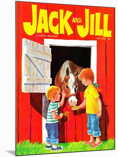 Feeding the Horse - Jack and Jill, July 1966-Beth Krush-Mounted Giclee Print