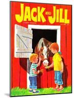 Feeding the Horse - Jack and Jill, July 1966-Beth Krush-Mounted Premium Giclee Print