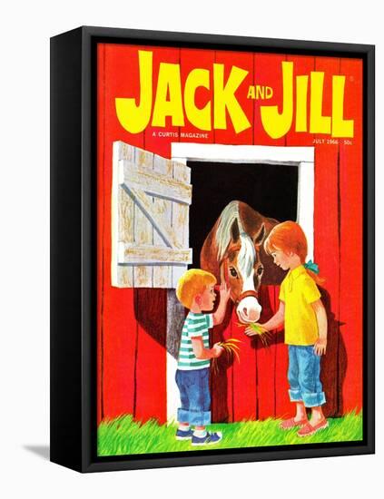 Feeding the Horse - Jack and Jill, July 1966-Beth Krush-Framed Stretched Canvas