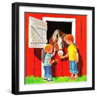 Feeding the Horse - Jack & Jill-Beth Krush-Framed Giclee Print