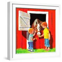Feeding the Horse - Jack & Jill-Beth Krush-Framed Giclee Print