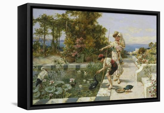 Feeding the Ibis at Corsica-William Stephen Coleman-Framed Stretched Canvas
