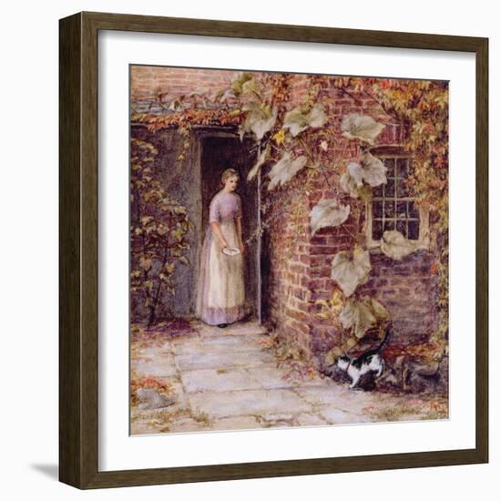 Feeding the Kitten-Helen Allingham-Framed Giclee Print