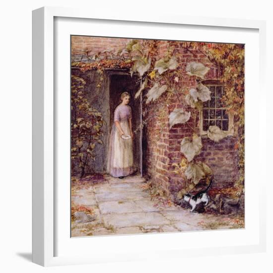 Feeding the Kitten-Helen Allingham-Framed Giclee Print