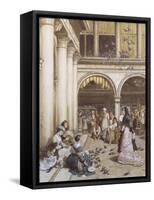 Feeding the Pigeons, Piazza San Marco, Venice-Myles Birket Foster-Framed Stretched Canvas