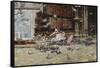 Feeding the Pigeons, St. Mark's Square, Venice-Lieven Herremans-Framed Stretched Canvas