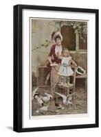 Feeding the Pigeons-Pinchant-Framed Art Print