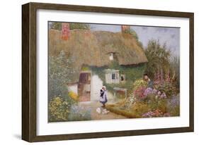 Feeding the Pigeons-Arthur Claude Strachan-Framed Giclee Print