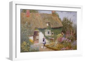 Feeding the Pigeons-Arthur Claude Strachan-Framed Giclee Print