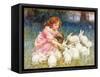 Feeding the Rabbits-Frederick Morgan-Framed Stretched Canvas