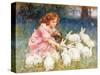 Feeding the Rabbits-Frederick Morgan-Stretched Canvas