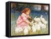 Feeding the Rabbits-Frederick Morgan-Framed Stretched Canvas