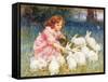 Feeding the Rabbits-Frederick Morgan-Framed Stretched Canvas