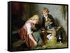 Feeding the Rabbits-Felix Schlesinger-Framed Stretched Canvas