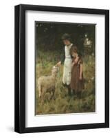 Feeding the Sheep-George S. Knowles-Framed Giclee Print