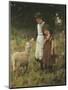 Feeding the Sheep-George S. Knowles-Mounted Giclee Print