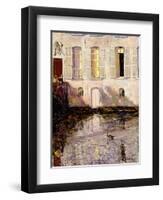 Feeding the Swans, Bruges, 1921-Alexander Jamieson-Framed Giclee Print