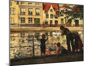 Feeding the Swans-Paul Graf-Mounted Giclee Print