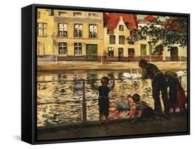 Feeding the Swans-Paul Meyerheim-Framed Stretched Canvas