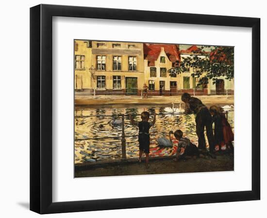 Feeding the Swans-Paul Meyerheim-Framed Giclee Print