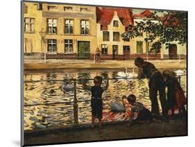 Feeding the Swans-Paul Meyerheim-Mounted Giclee Print