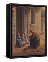 Feeding the Young, 1850-Jean-François Millet-Framed Stretched Canvas