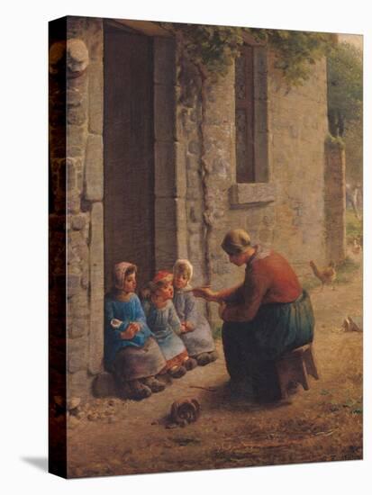 Feeding the Young, 1850-Jean-François Millet-Stretched Canvas