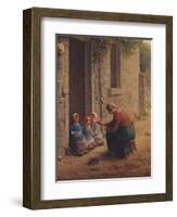 Feeding the Young, 1850-Jean-François Millet-Framed Giclee Print