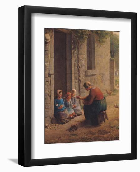 Feeding the Young, 1850-Jean-François Millet-Framed Giclee Print