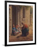 Feeding the Young, 1850-Jean-François Millet-Framed Giclee Print