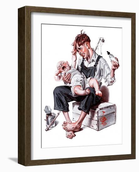 "Feeding Time,"August 25, 1923-Joseph Christian Leyendecker-Framed Giclee Print