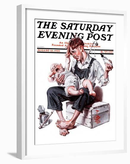 "Feeding Time," Saturday Evening Post Cover, August 25, 1923-Joseph Christian Leyendecker-Framed Giclee Print