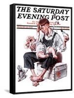 "Feeding Time," Saturday Evening Post Cover, August 25, 1923-Joseph Christian Leyendecker-Framed Stretched Canvas