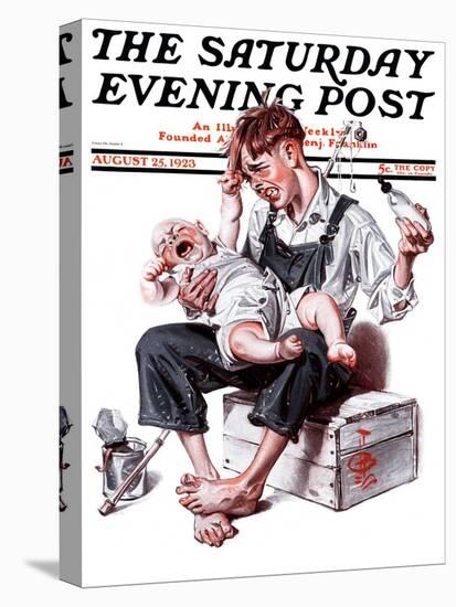 "Feeding Time," Saturday Evening Post Cover, August 25, 1923-Joseph Christian Leyendecker-Stretched Canvas