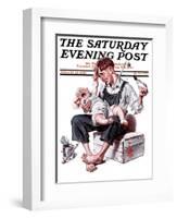 "Feeding Time," Saturday Evening Post Cover, August 25, 1923-Joseph Christian Leyendecker-Framed Giclee Print