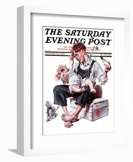 "Feeding Time," Saturday Evening Post Cover, August 25, 1923-Joseph Christian Leyendecker-Framed Giclee Print