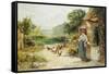 Feeding Time-Ernest Walbourn-Framed Stretched Canvas