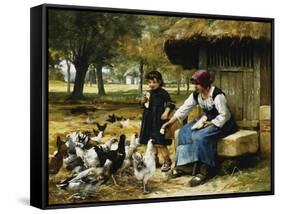 Feeding Time-Julien Dupre-Framed Stretched Canvas